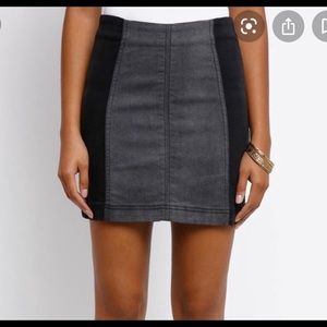 Free People mini skirt - black and gray